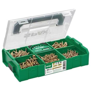 Spax 650 Piece Assorted Screw Pack and Bit Set in L-BOXX