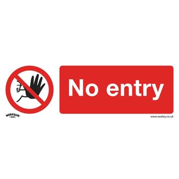 Sealey Self Adhesive Vinyl No Entry Sign Pack of 10