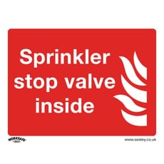 Sealey Rigid Plastic Sprinkler Stop Valve Sign Pack of 10