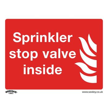 Sealey Rigid Plastic Sprinkler Stop Valve Sign