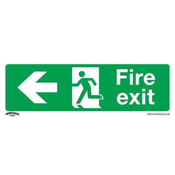 Sealey Self Adhesive Vinyl Fire Exit Arrow Left Sign Pack of 10