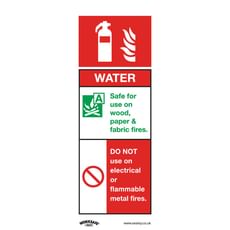 Sealey Rigid Plastic Water Fire Extinguisher Sign Sealey Rigid Plastic Water Fire Extinguisher Sign