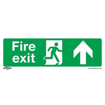 Sealey Rigid Plastic Fire Exit Arrow Up Sign Pack of 10