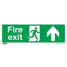 Sealey Self Adhesive Vinyl Fire Exit Arrow Up Sign Pack of 10