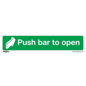 Sealey Self Adhesive Vinyl Push Bar To Open Sign Pack of 10