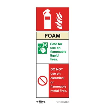 Sealey Self Adhesive Vinyl Foam Fire Extinguisher Sign Pack of 10