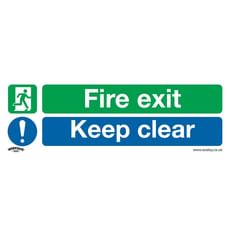 Sealey Self Adhesive Vinyl Fire Exit Keep Clear Large Sign Sealey Self Adhesive Vinyl Fire Exit Keep Clear Large Sign