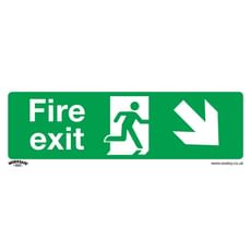 Sealey Self Adhesive Vinyl Fire Exit Arrow Down Right Sign