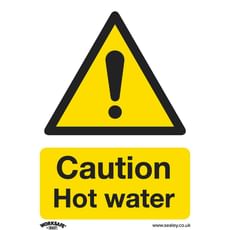 Sealey Self Adhesive Vinyl Caution Hot Water Sign Sealey Self Adhesive Vinyl Caution Hot Water Sign