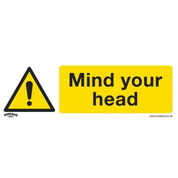 Sealey Self Adhesive Vinyl Mind Your Head Sign Pack of 10