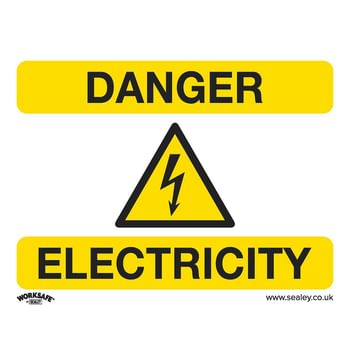 Sealey Rigid Plastic Danger Electricity Sign