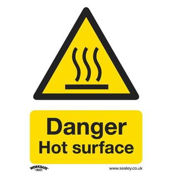 Sealey Rigid Plastic Danger Hot Surface Sign Pack of 10