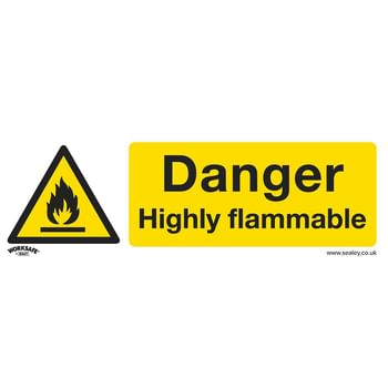 Sealey Rigid Plastic Danger Highly Flammable Sign Pack of 10