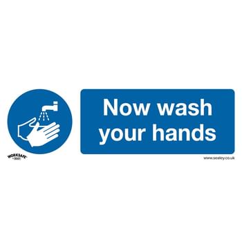 Sealey Self Adhesive Vinyl Now Wash Your Hands Sign