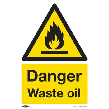 Sealey Rigid Plastic Danger Waste Oil Sign Pack of 10