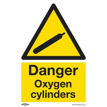 Sealey Self Adhesive Vinyl Danger Oxygen Cylinders Sign