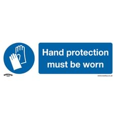 Sealey Self Adhesive Vinyl Hand Protection Must Be Worn Sign Pack of 10
