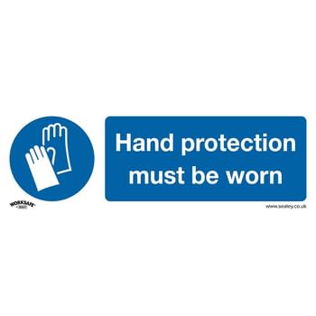 Sealey Self Adhesive Vinyl Hand Protection Must Be Worn Sign Pack of 10
