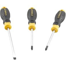 Stanley 3 Piece Cushion Grip Phillips, Pozi and Slotted Screwdriver Set Stanley 3 Piece Cushion Grip Phillips, Pozi and Slotted Screwdriver Set