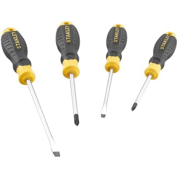 Stanley 4 Piece Cushion Grip Phillips and Slotted Screwdriver Set