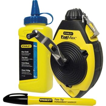 Stanley Fat Max Chalk Line Reel, Chalk Refill and Marker Pen