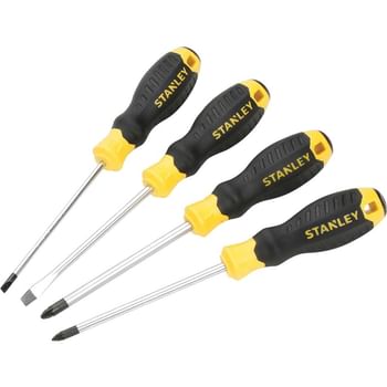 Stanley 4 Piece Essential Slotted and Pozi Screwdriver Set