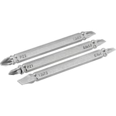 Stanley 3 Piece Pozi and Slotted Double Ended Screwdriver Bit Set