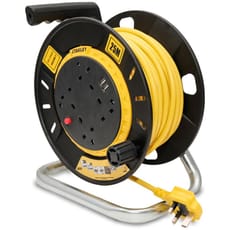 Stanley 6 Socket Open Drum Cable Extension Reel 240v and USB