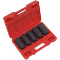 Sealey 5 Piece 1/2" Drive Hub Nut Impact Socket Set Metric 