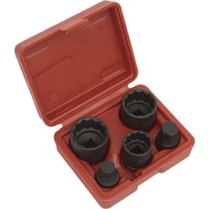 Sealey 5 Piece 1/2" Drive Impact Hub Nut Socket and Bit Set for VAG Vehicles Sealey 5 Piece 1/2" Drive Impact Hub Nut Socket and Bit Set for VAG Vehicles