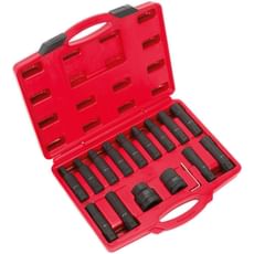 Sealey 16 Piece Combination Drive Impact Hexagon and Torx Socket / Socket Bit Set