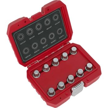 Sealey 10 Piece Locking Wheel Nut Key Set for VW