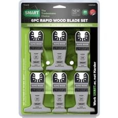 Smart 6 Piece Trade Rapid OIS Oscillating Multi Tool Wood Blade Set