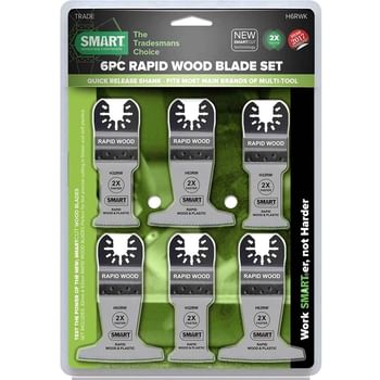Smart 6 Piece Trade Rapid OIS Oscillating Multi Tool Wood Blade Set