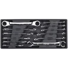 Sealey 12 Piece Flare Nut and Ratchet Ring Spanner Set Metric in Module Tray