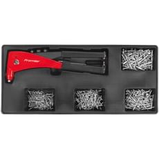 Sealey Riveter and Assorted Rivets Set in Module Tray
