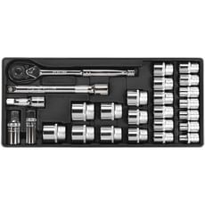 Sealey 26 Piece 1/2" Drive Socket Set Metric in Module Tray