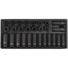 Sealey 28 Piece 1/2" Drive Deep Impact Socket Set Metric in Module Tray