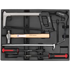 Sealey 6 Piece Hammer, Hacksaw and Pry Bar Set