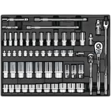 Sealey 55 Piece Combination Drive Socket Set in Module Tray