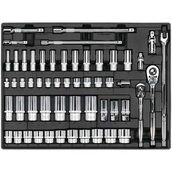 Sealey 55 Piece Combination Drive Socket Set in Module Tray