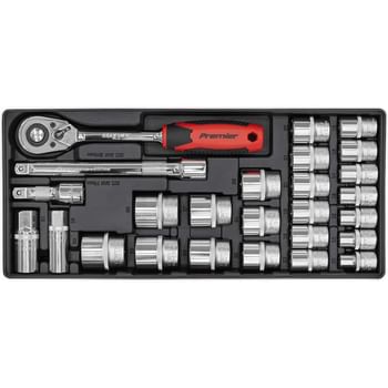 Sealey 26 Piece 1/2" Drive Socket Set Metric in Module Tray
