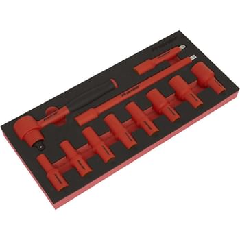 Sealey 11 Piece 3/8" Drive VDE Insulated Socket Set in Module Tray
