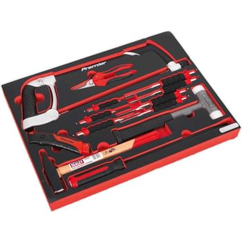 Sealey 13 Piece Hammer, Hacksaw and Punch Set in Module Tray for AP24 Tool Chests