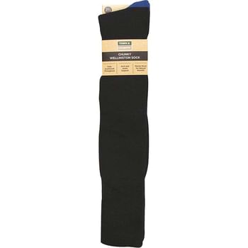 Town and Country Navy Chunky Wellington Boot Socks