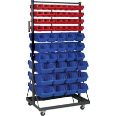 Sealey Mobile Bin Storage System and 118 Bins