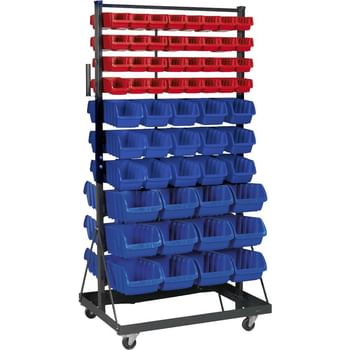 Sealey Mobile Bin Storage System and 118 Bins