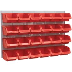 Sealey 24 Piece Storage Bin and Wall Panel Set