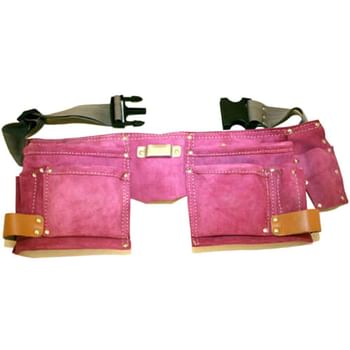 Ladies Tool Belt and Double Pink Leather Tool Pouch