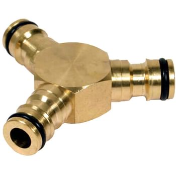 Sirius Brass Male 3 Way Y Hose Pipe Connector